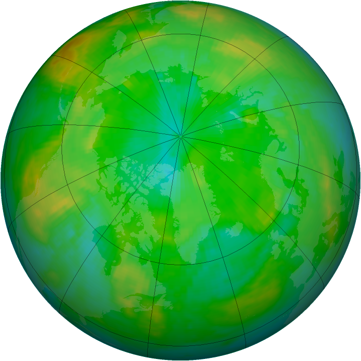 Arctic ozone map for 15 July 1983